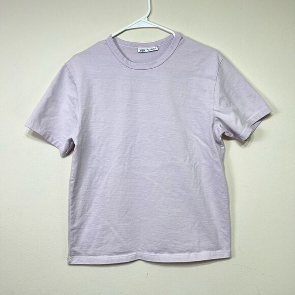 Zara Light Purple Crewneck T Shirt Men’s Small - Picture 1 of 5